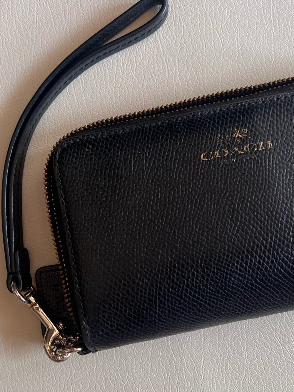 Authentic Coach Black Double Zip Wristlet Wallet